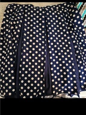 Navy Blue Polka Dot A-Line Skirt by Jessy B. Vintage.